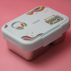 duo steel compartment lunch box stereo