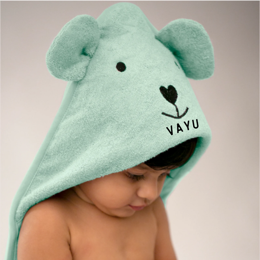 THEONI Bamboo Hooded Baby Towel - Mint green