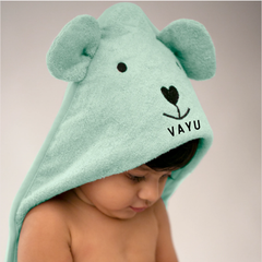THEONI Bamboo Hooded Baby Towel - Mint green