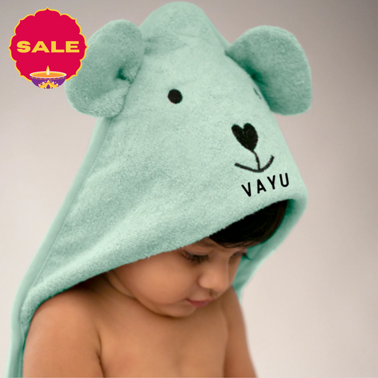 THEONI Bamboo Hooded Baby Towel - Mint green