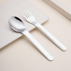 Theoni On-the-Go Stainless Steel Cutlery Set for Kids – BPA-Free, Dishwasher Safe Travel Spoon & Fork with Silicone Case – Purple