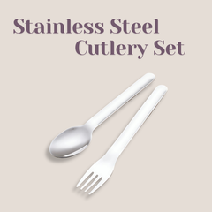 Theoni On-the-Go Stainless Steel Cutlery Set for Kids – BPA-Free, Dishwasher Safe Travel Spoon & Fork with Silicone Case – Purple