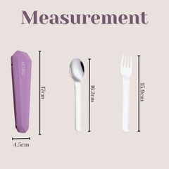 Theoni On-the-Go Stainless Steel Cutlery Set for Kids – BPA-Free, Dishwasher Safe Travel Spoon & Fork with Silicone Case – Purple