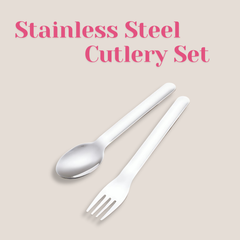 Theoni On-the-Go Stainless Steel Cutlery Set for Kids – BPA-Free, Dishwasher Safe Travel Spoon & Fork with Silicone Case – Pink