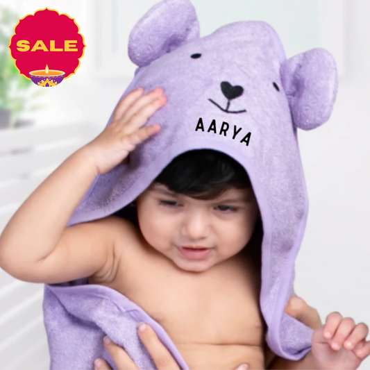 THEONI Bamboo Hooded Baby Towel - Lilac