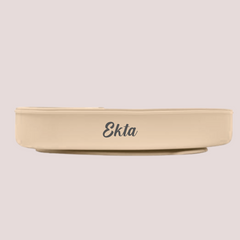 Theoni Silicone Anti Skid Baby Feeding Set with Plate, Lid, Spoon & Fork | Baby-Led Weaning | BPA-Free | Microwave & Dishwasher Safe | Mess-Free Toddler Mealtime Essential – Beige