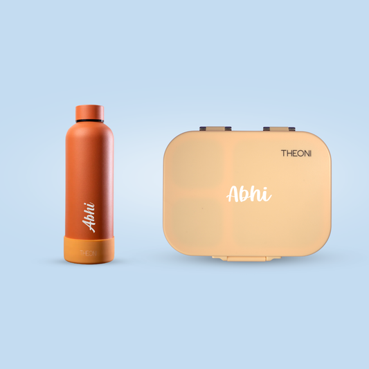Bento Joy Leakproof Lunch Box + Insulated Water Bottle Combo - Yellow