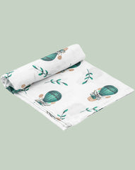 Theoni 100% organic cotton muslin swaddles(Set of 2) - Cappadocia Dreams Green