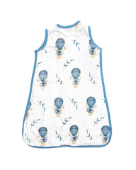 Theoni 100% organic cotton muslin Baby Sleeping Bag – Cappadocia Dreams Blue