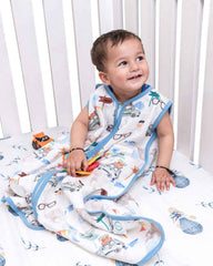 Theoni 100% organic cotton muslin Baby Sleeping Bag - Wanderlust Wonders