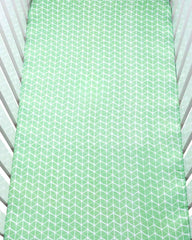 Theoni Aztec Green Fitted Crib Sheet - 100% Organic Cotton Muslin Cot Sheet, Super Soft, Breathable, Smooth, Absorbent, Twill Fabric For Infants, Newborns, Babies & Toddlers