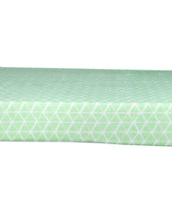 Theoni Aztec Green Fitted Crib Sheet - 100% Organic Cotton Muslin Cot Sheet, Super Soft, Breathable, Smooth, Absorbent, Twill Fabric For Infants, Newborns, Babies & Toddlers