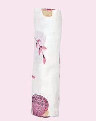 Theoni 100% organic cotton muslin swaddle -Cappadocia Dreams Pink