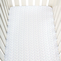 Theoni Triangle Confetti Fitted Crib Sheet - 100% Organic Cotton Muslin Cot Sheet, Super Soft, Breathable, Smooth, Absorbent, Twill Fabric For Infants, Newborns, Babies & Toddlers