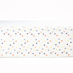Theoni Triangle Confetti Fitted Crib Sheet - 100% Organic Cotton Muslin Cot Sheet, Super Soft, Breathable, Smooth, Absorbent, Twill Fabric For Infants, Newborns, Babies & Toddlers