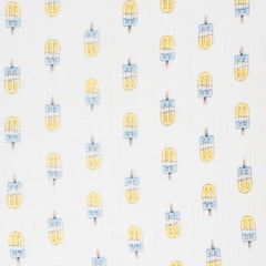 Theoni Popsicle Fun Blue Fitted Crib Sheet - 100% Organic Cotton Muslin Cot Sheet, Super Soft, Breathable, Smooth, Absorbent, Twill Fabric For Infants, Newborns, Babies & Toddlers