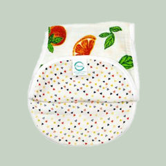 Theoni Organic Muslin 3 Layers Burpy Bib - Orange Blossoms