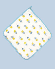 Theoni Popsicle Fun Blue 100% Organic Cotton Muslin Washcloth (Set of 2) for Baby Face, Body Comfy and Soft for Newborn, Infants, Kids, Girls and Boys