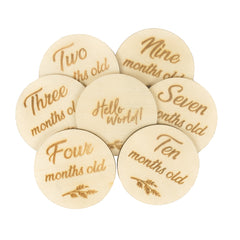 Baby Monthly Photo Props: Classic Wooden Monthly Milestone Card Discs From Newborn To 1 Year, Wooden Baby Photoshoot Props For Baby Girl Or Baby Boy Newborn Gifts 13 Pc