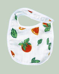 Theoni Organic Muslin Snap Bibs(Set of 2)- Orange Blossoms