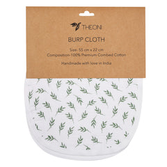 Theoni Cotton Muslin 3Layer burpy bib-Hedge Green Leaf