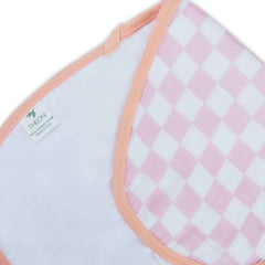 Theoni Cotton Muslin 3Layer burpy bib-Violet Chequer