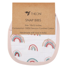 Theoni Cotton Muslin Snap Bib (Set Of 2)-Hawaiian Rainbow