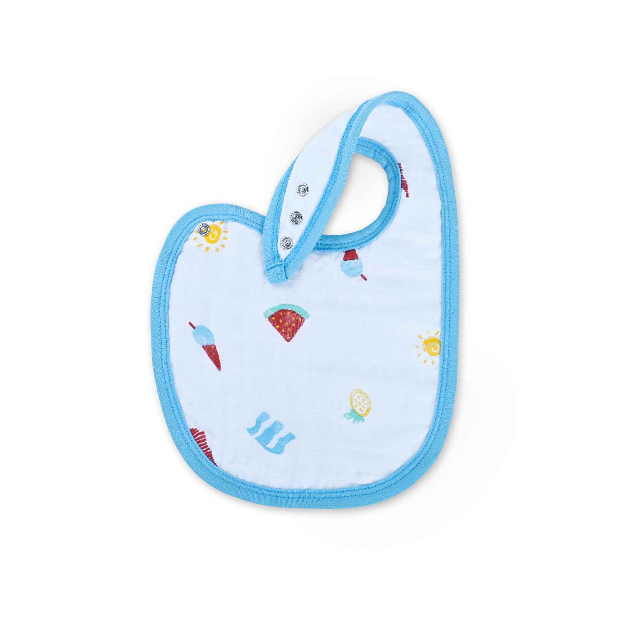 Theoni Cotton Muslin Snap Bib (Set Of 2)-Holiday Hues