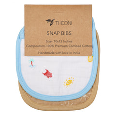 Theoni Cotton Muslin Snap Bib (Set Of 2)-Holiday Hues