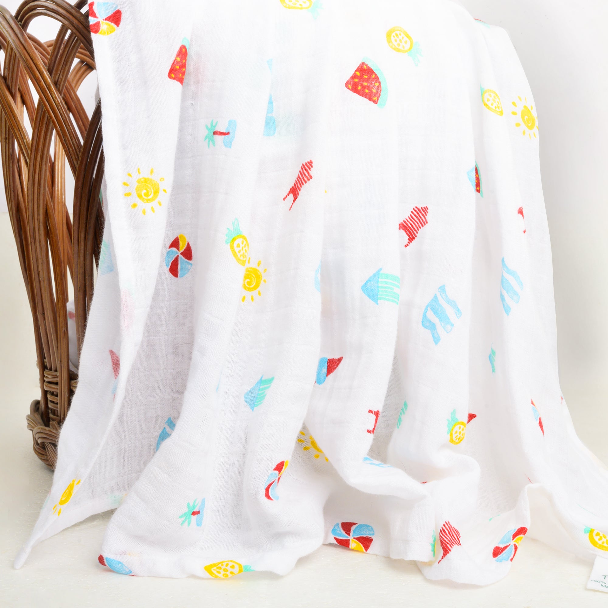 Theoni 100% Cotton Muslin Swaddle-Holiday Hues