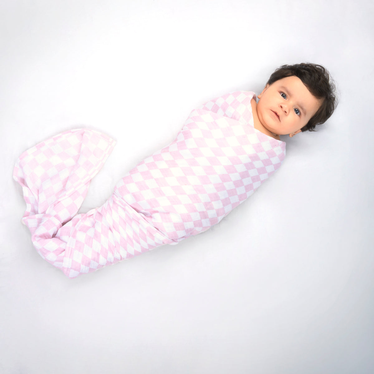 Theoni 100% Cotton Muslin Swaddle-Violet Chequer