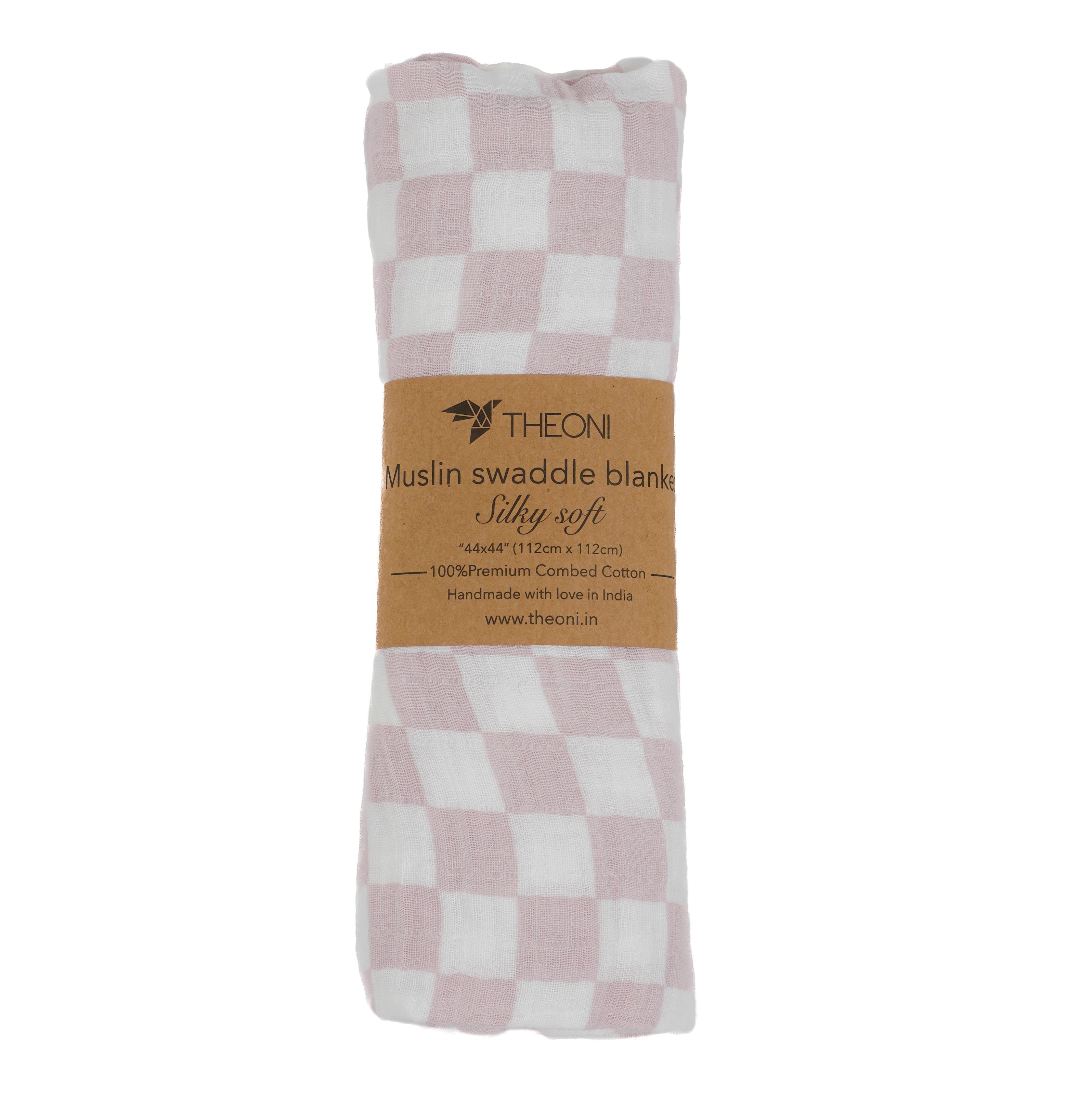 Theoni 100% Cotton Muslin Swaddle-Violet Chequer