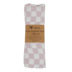 Theoni 100% Cotton Muslin Swaddle-Violet Chequer