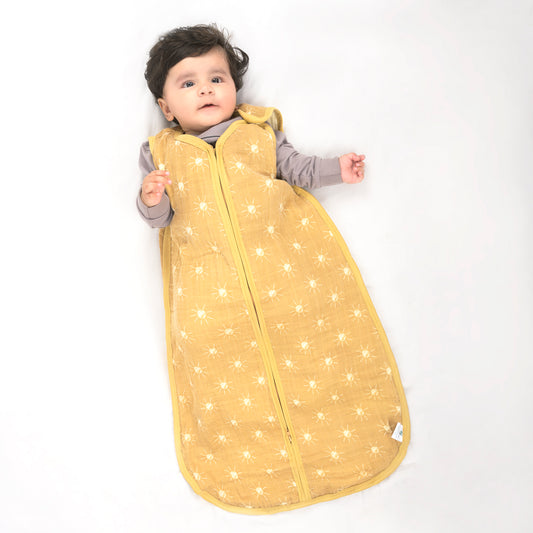 Theoni 100%  Cotton Muslin Baby Sleeping Bag - Santorini Sun