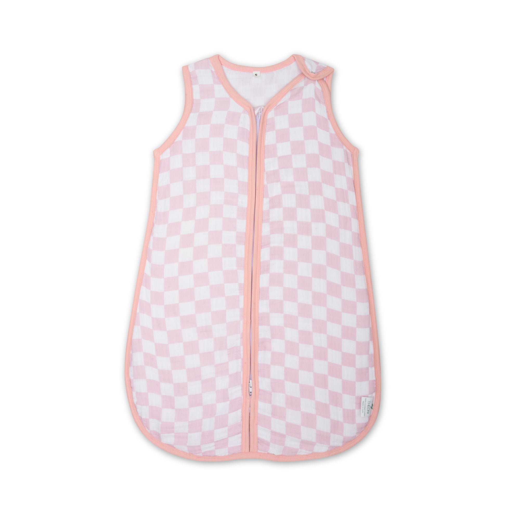 Theoni 100%  Cotton Muslin Baby Sleeping Bag - Violet Chequer