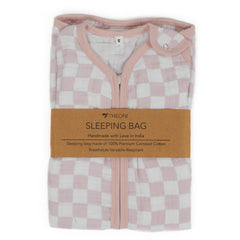 Theoni 100%  Cotton Muslin Baby Sleeping Bag - Violet Chequer