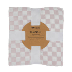 Theoni 100%  Cotton Muslin Snuggle/Receiving Blanket-Violet Chequer