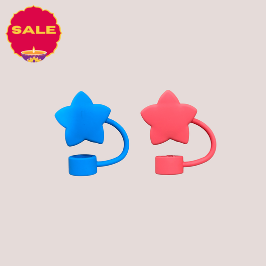 Star-Shaped Straw stopper for Theoni Tumbler(Blue - Red Set)