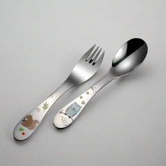 Theoni Tiny Tummies Meal Set - Aeroplane Plate & Cutlery Set