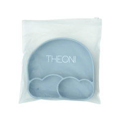 Theoni Silicone Anti Skid Baby Plate | Baby-Led Weaning | BPA-Free | Microwave & Dishwasher Safe | Mess-Free Toddler Mealtime Essential – Dusty Blue