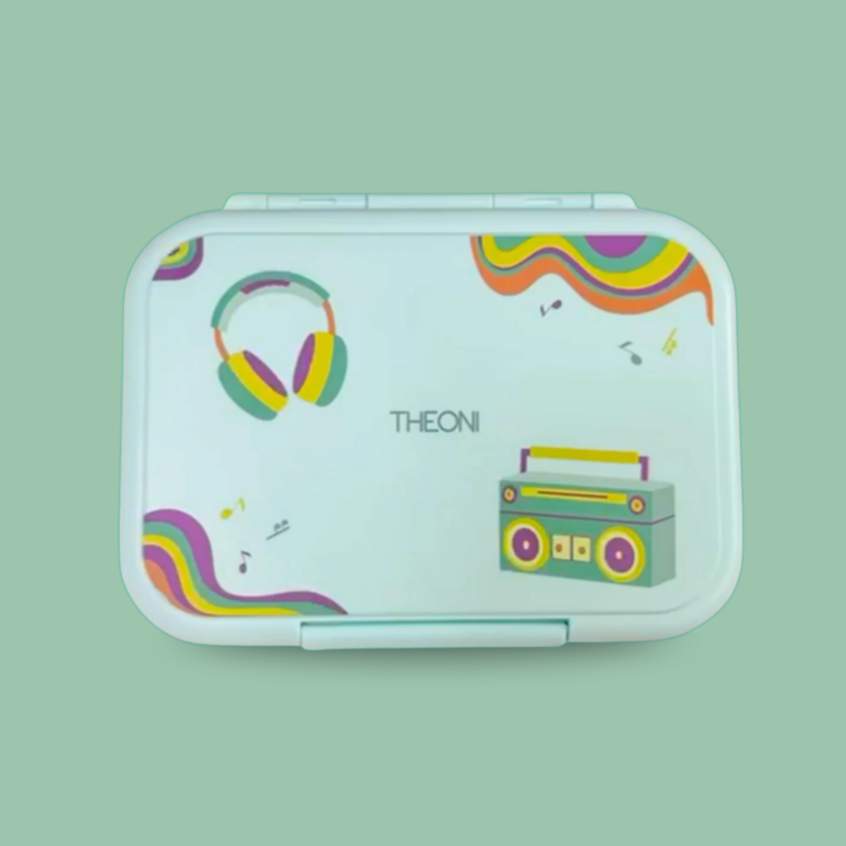 Duo Steel 2-Compartment Lunch Box – Fun, Fresh & Colorful Stereo Green Microwave safe Edition for Kids | Durable & School-Ready