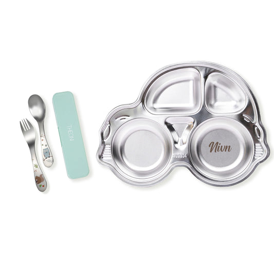 Theoni Tiny Tummies Meal Set - Car Plate & Cutlery Set