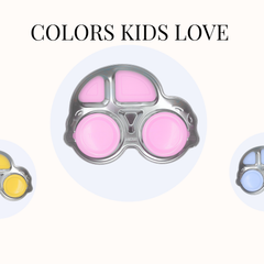 Theoni Stainless Steel Car Shape Suction Plate with Toddler Cutlery Set | 4 Compartment Kids Plate | BPA-Free & Dishwasher Safe (Pink Suction)
