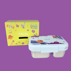 Duo Steel 2-Compartment Lunch Box – Fun, Fresh & Colorful Milo Edition for Kids | Leakproof, Durable & School-Ready