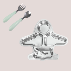Theoni Meal Set - Aeroplane Plate & Baby Cutlery Set
