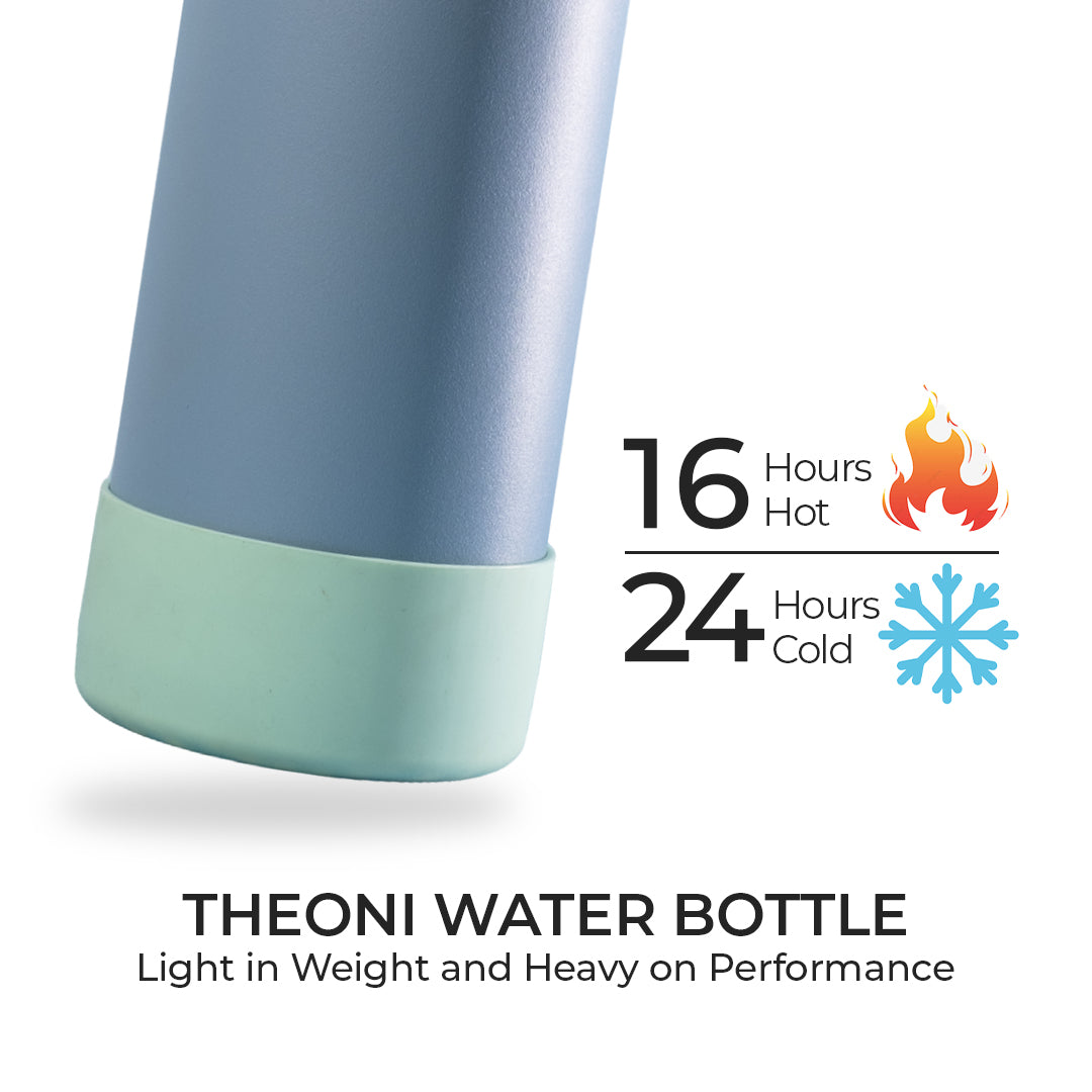 Theoni stainless Steel Double Walled Insulated Thermos Flask / Insulated Water Bottle| 24 Hours Hot & Cold |Leak Proof| Easy to Carry School And Travel Bottle - Weekday Blues  (500ml)