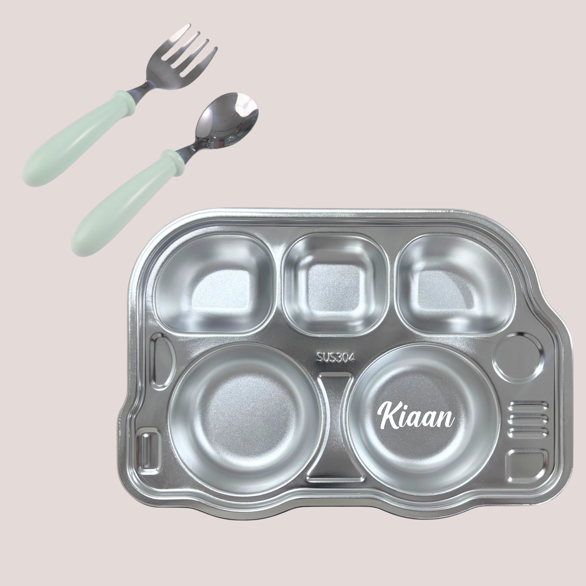Theoni Meal Set - Bus Plate & Baby Cutlery Set