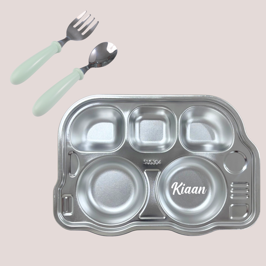 Theoni Meal Set - Bus Plate & Baby Cutlery Set