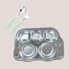 Theoni Meal Set - Bus Plate & Baby Cutlery Set