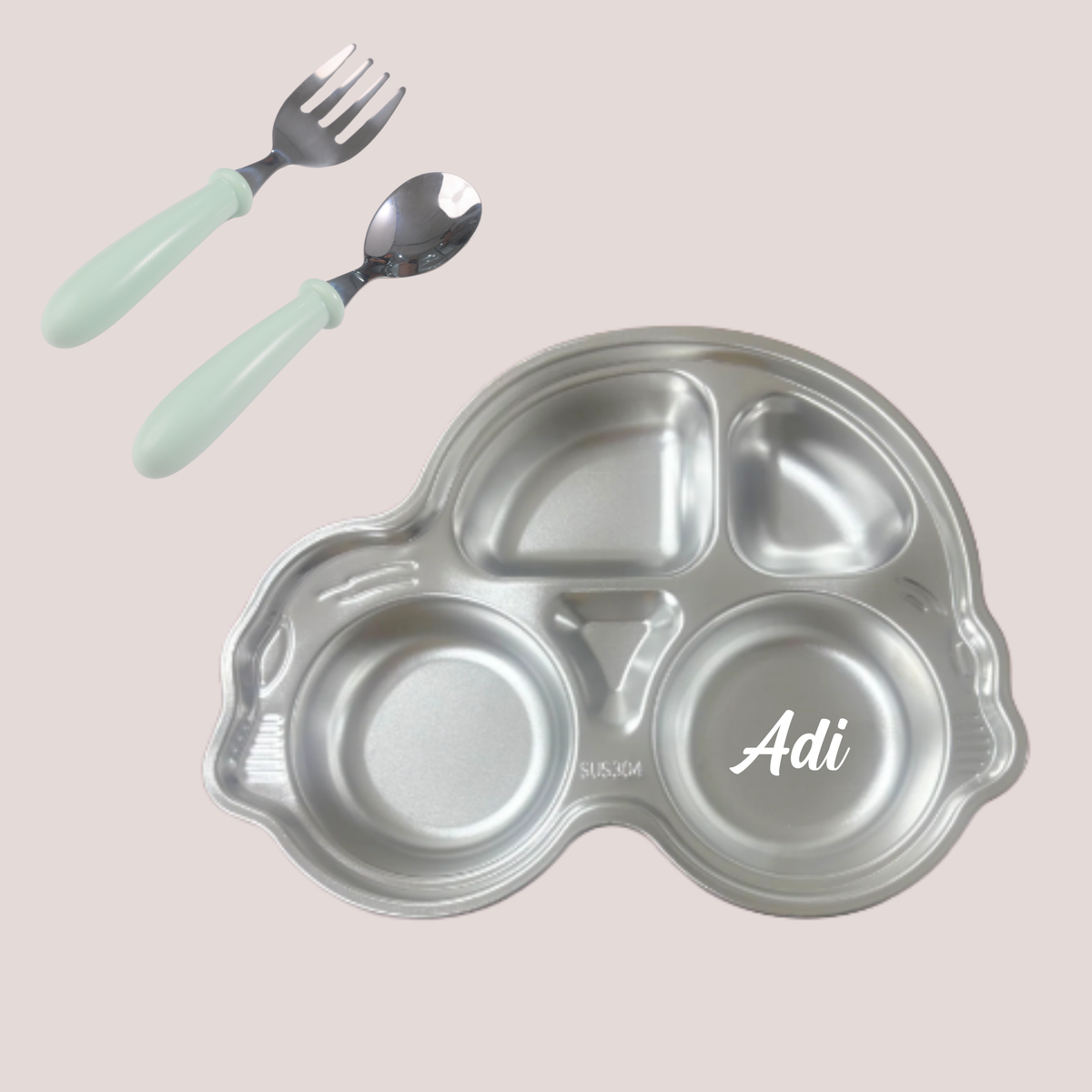 Theoni Meal Set - Car Plate & Baby Cutlery Set